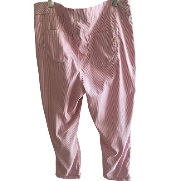 Coastal Preppy Nautical Resort Wear Summer Chic Cropped Pants XL Striped Classic - Picture 2 of 5